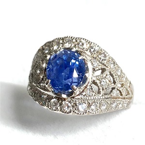 サファイア S(0.55ct ダイヤモンド MD(0.757ct Pt900 リング 買取相場