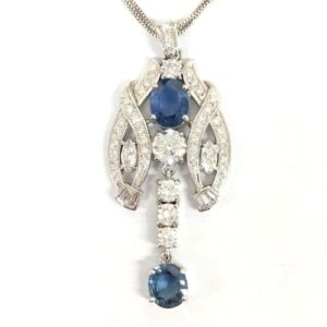 サファイア S(2.89ct 1.81ct ダイヤモンド D(1.021ct K18 Pt900 ネックレス 買取相場