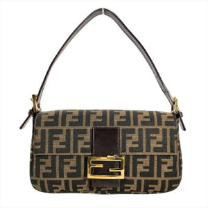 フェンディ(FENDI) ズッカ柄 マンマバケット ショルダーバッグ キャンバス ブラウン ゴールド金具 Bランク 買取相場