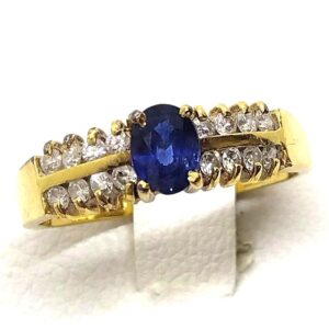 サファイア 0.97ct MD(0.3ct 750YG リング ジュエリー買取相場