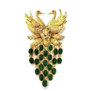 エメラルドE(13.35ct ダイヤモンドMD(5.90ct K18 ブローチ 買取相場