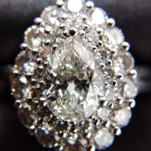 ペアシェイプ ダイヤモンド D(1.036ct I SI2 メレダイヤモンド MD(1.35ct Pt900 リング 買取相場