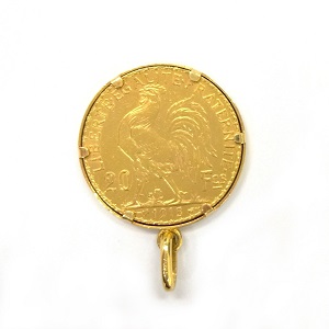 21.6金(K21.6) 18金(K18) アクセサリー 20フラン金貨付トップ 買取相場