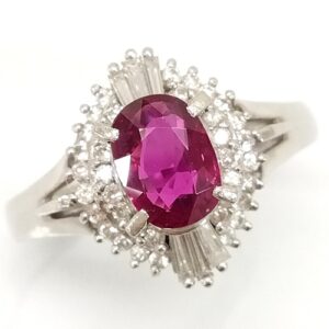 ルビー R(1.01ct メレダイヤ MD(0.366ct Pt900 リング 買取相場