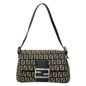 フェンディ(FENDI) ズッキーノ ミニ マンマバケット ショルダーバッグ ジャガード レザー 8BR180 ブラウン レディース Bランク 買取相場