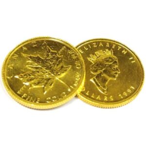 24金(K24) 投資用地金 メイプルリーフ金貨1/10オンス 2枚 買取相場