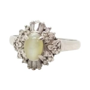 キャッツアイ C(0.68ct MD(0.34ct Pt900 リング 買取相場
