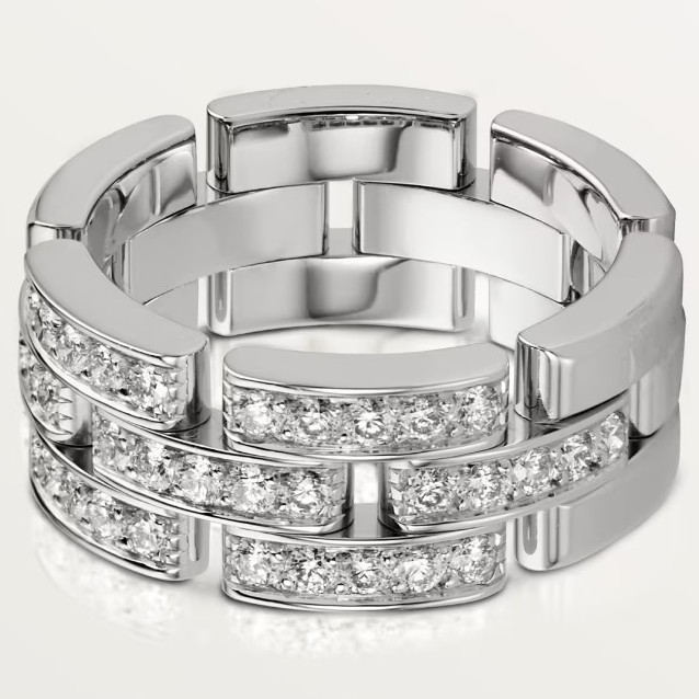 カルティエ  マイヨン パンテール リング 3連 パヴェセッティング WG B4127252 画像