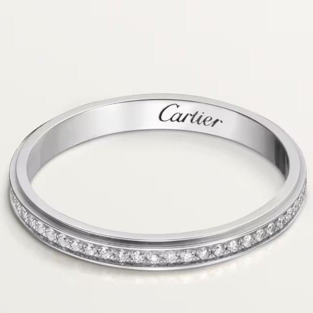 カルティエ カルティエ ダムール ウェディングリング 幅2.3mm パヴェセッティング WG B4093652 画像