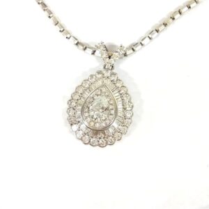 ダイヤモンド D(1.011ct H SI1 メレダイヤ MD(2.63ct Pt850 Pt900 ネックレス 買取相場