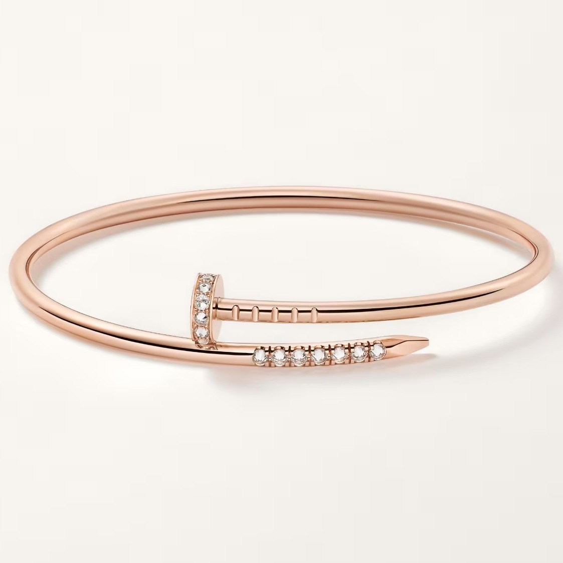 カルティエ ジュスト アン クル ブレスレット スモールモデル リバースセッティング ダイヤモンド PG B6091317  画像