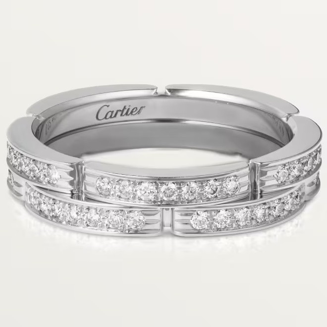 カルティエ マイヨン パンテール ウェディングリング 2連 セミパヴェセッティング WG B4098952  画像