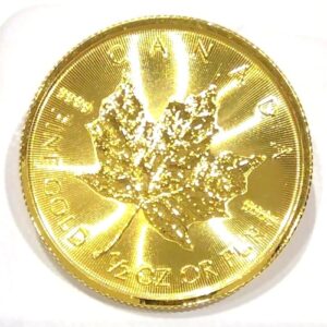 24金(K24) 投資用地金 メイプルリーフ金貨1/2オンス 買取相場