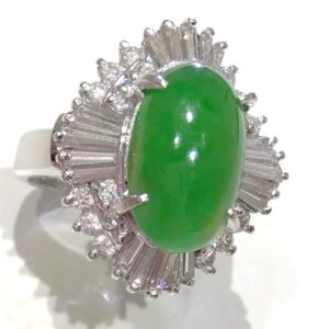 翡翠 J(3.364ct ダイヤモンド MD(1.09ct Pt900 リング 買取相場