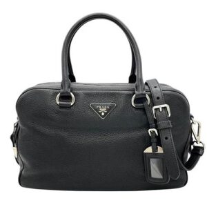 プラダ(PRADA) ロゴ ハンドバッグ 2WAY レザー ブラック ミニボストン レディース Bランク 買取相場