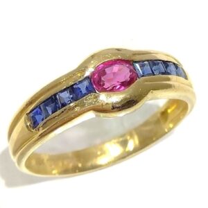 ルビー R(0.27ct サファイア S(0.35ct K18 リング 買取相場