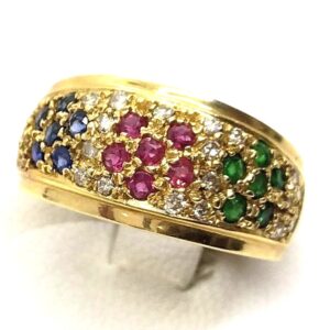 マルチカラー S(0.24ct R(0.22ct E(0.18ct D(0.28ct K14 リング 買取相場