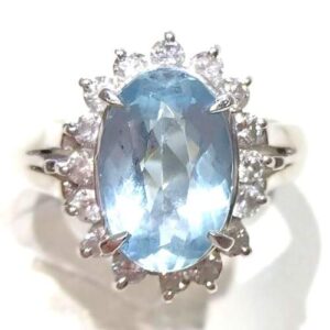 アクアマリン A(0.89ct メレダイヤモンド MD(0.43ct Pt850 リング 買取相場