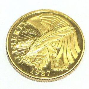 21.6金(K21.6) 投資用地金 1987年アメリカ合衆国憲法起草200年記念5ドル金貨 買取相場