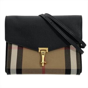 バーバリー(BURBERRY) ノバチェック マッケン ショルダーバッグ キャンバス ブラック ゴールド金具 Bランク 買取相場