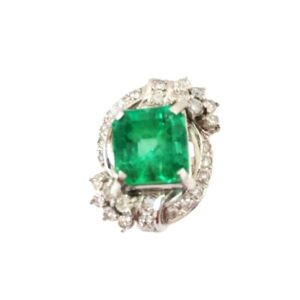 エメラルド E(4.00ct MD(0.70ct Pt900 リング 買取相場