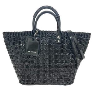 バレンシアガ(BALENCIAGA) ビストロS バスケット トートバッグ 2WAY エナメル 671346 ブラック シルバー金具 カゴバッグ レディース ABランク バレンシアガ買取相場-町田店(東京都町田市)｜ブランド買取実績
