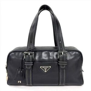 プラダ(PRADA) ロゴ ハンドバッグ レザー ブラック ミニボストン レディース BCランク 買取相場