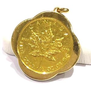 24金(K24) 18金(K18) コンビ アクセサリー メイプルリーフ金貨1/4oz トップ 買取相場