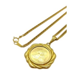 24金(K24) 18金(K18)コンビ アクセサリー ジブラルタル ロイヤル エンジェル金貨1/10oz ネックレス 買取相場