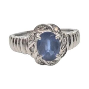 サファイア S(1.35ct ダイヤモンド MD(0.04ct Pt900 リング 地金 買取相場