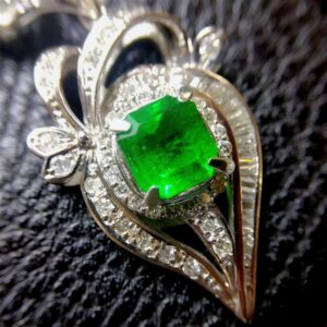 エメラルド(E2.45ct MD0.92ct Pt900 ペンダントトップ MD5.00ct テニスネックレス 買取相場