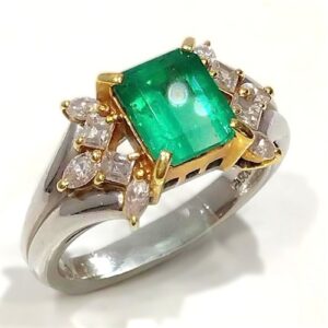 エメラルド E(1.48ct ダイヤモンド MD(0.47ct リング K18:Pt900 買取相場