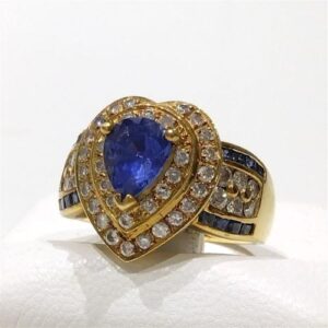 サファイア S(1.45ct メレサファイアMS(0.52ct メレダイヤモンド MD(0.75ct K18 リング 買取相場